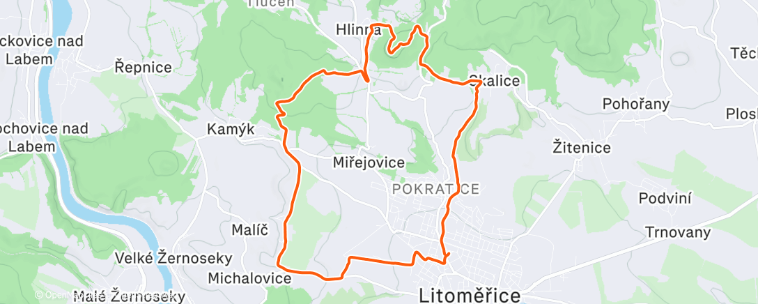 Map of the activity, Afternoon Trail Run