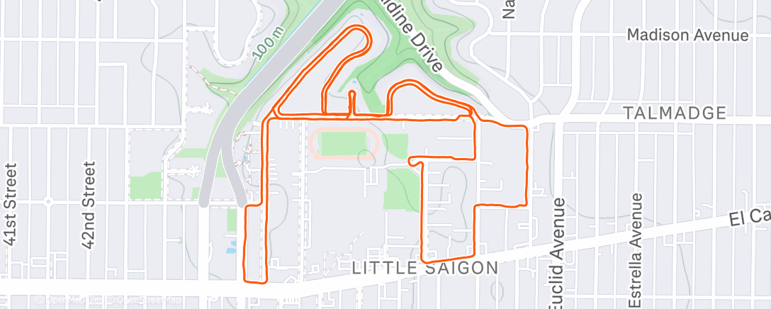 Map of the activity, Morning Run