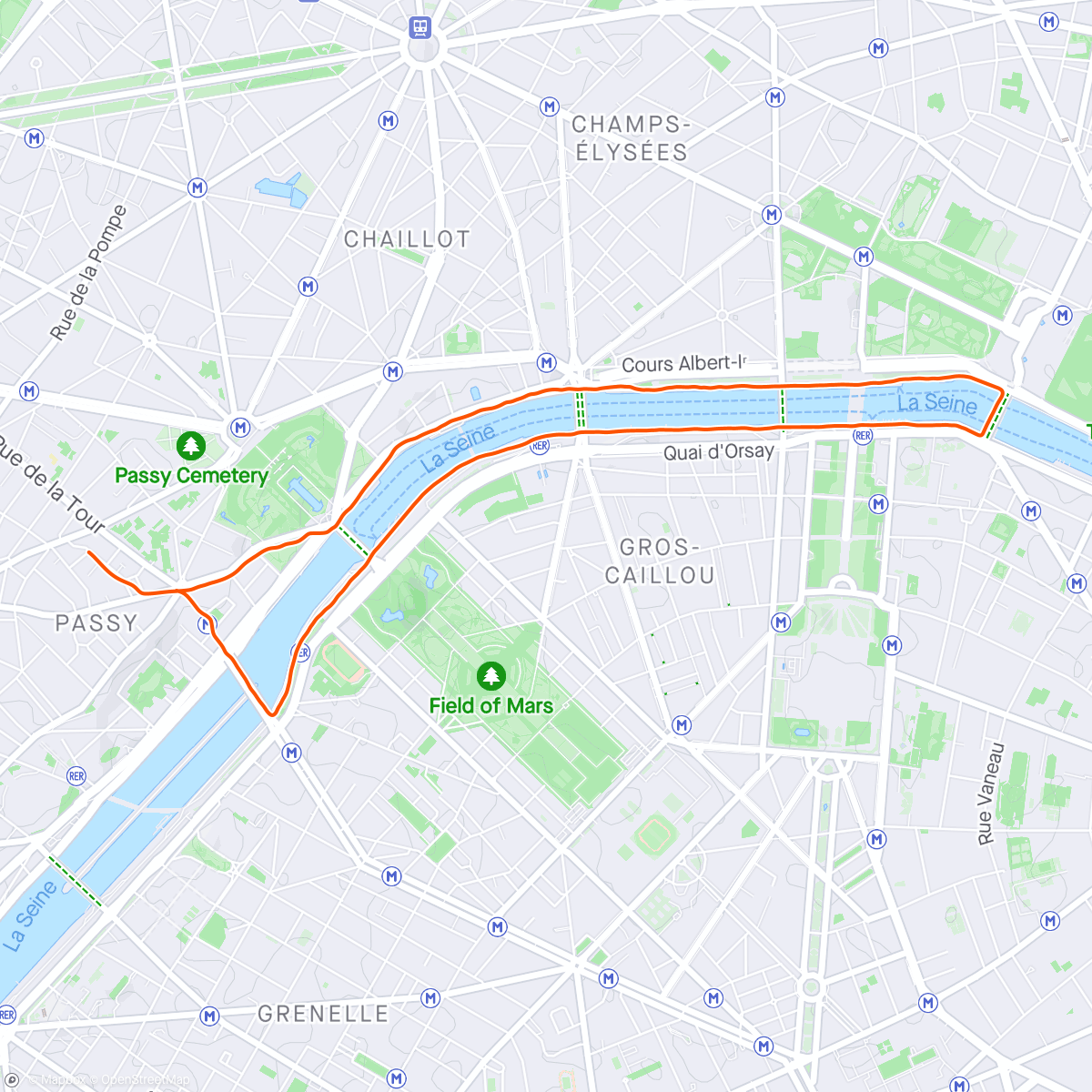 Map of the activity, Pod Run