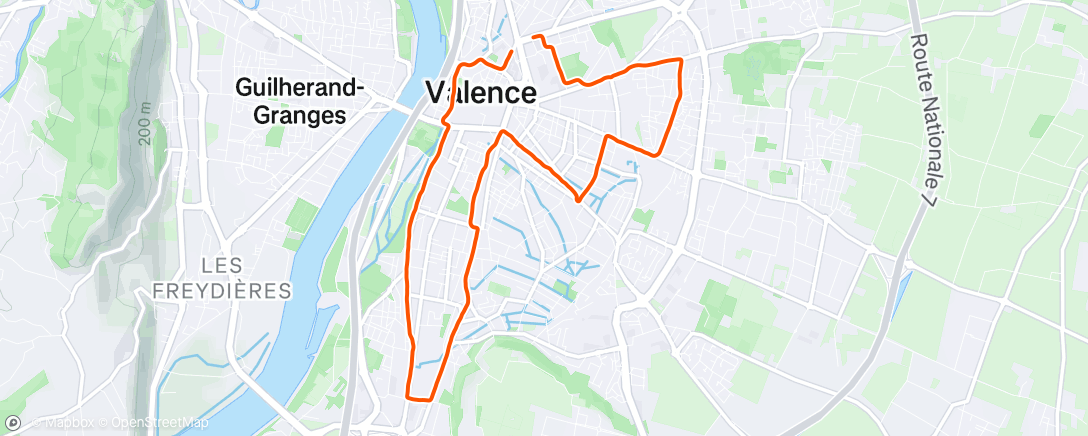 Map of the activity, Evening Run