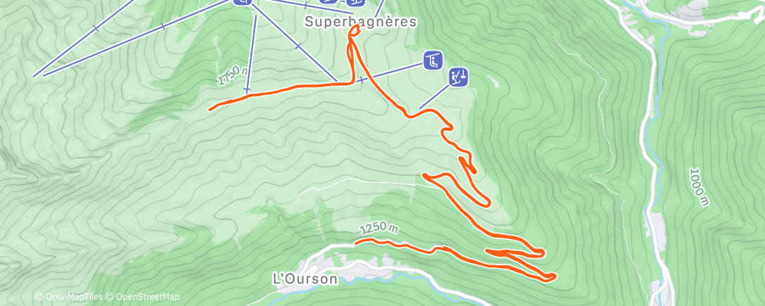 Map of the activity, Trail le matin