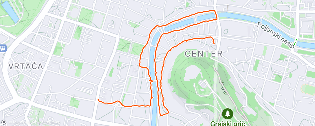 Map of the activity, Evening Walk