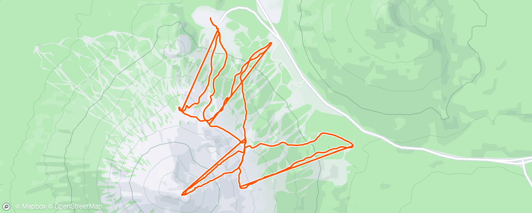 Map of the activity, Sunny solo ski