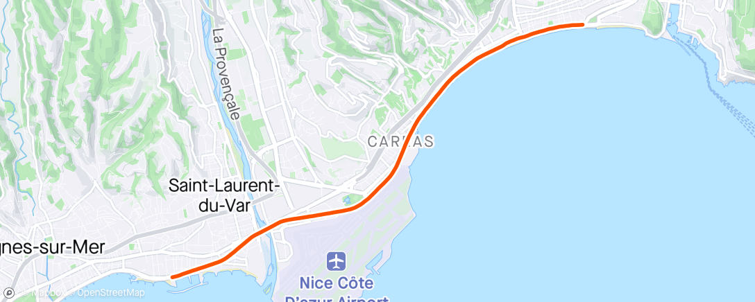 Map of the activity, Marathon Nice-Cannes : Version relais 06 😉