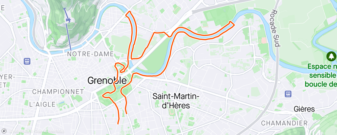 Map of the activity, Créneau du mardi sur les digues