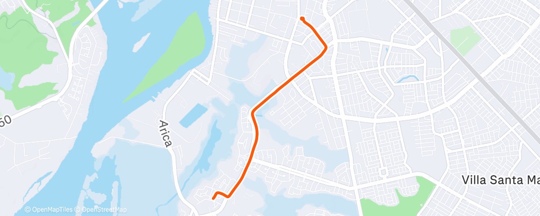 Map of the activity, Vuelta ciclista por la tarde