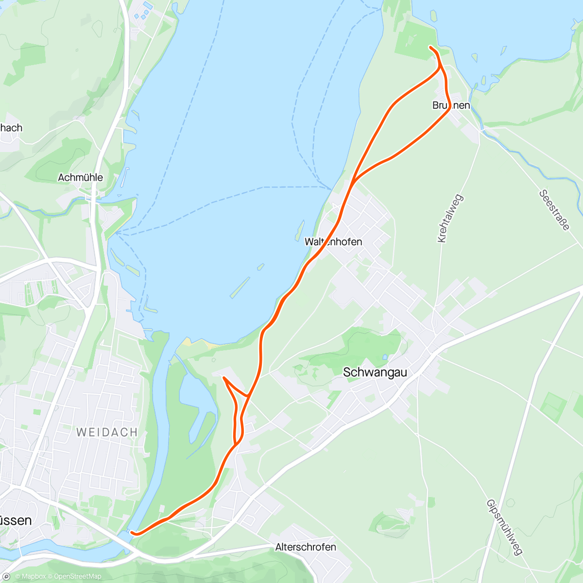 Map of the activity, Cykeltur till kraftverket med John.