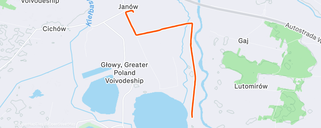 Map of the activity, Bieg na dworze
