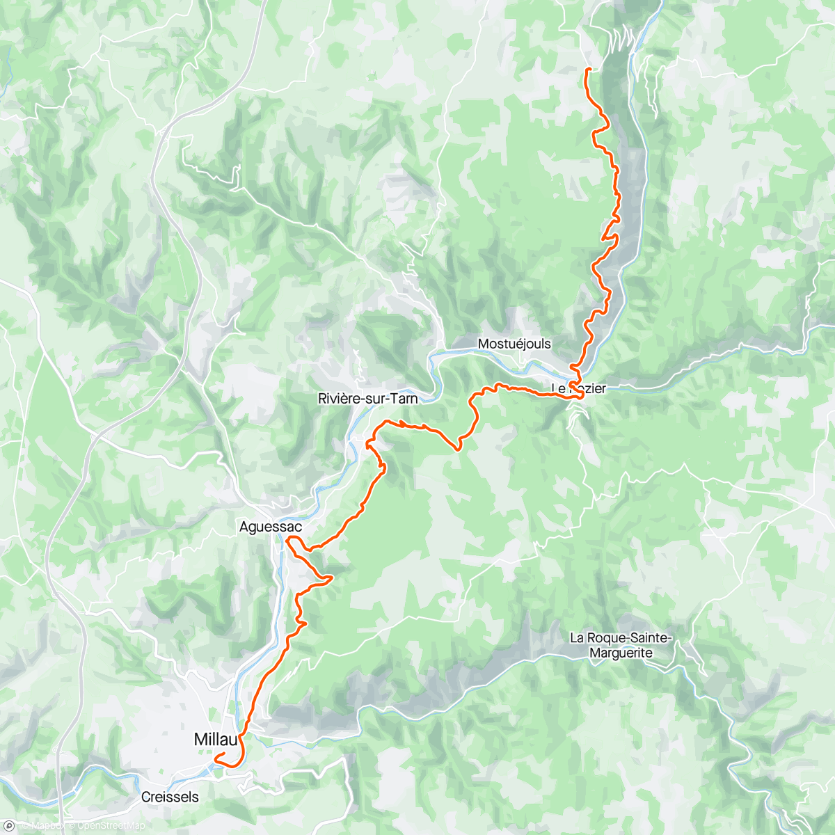 Mapa de la actividad (Marathon des Gorges du Tarn)