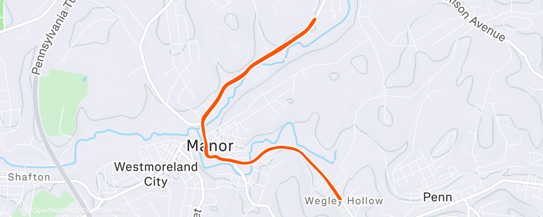 Map of the activity, Lunch Run