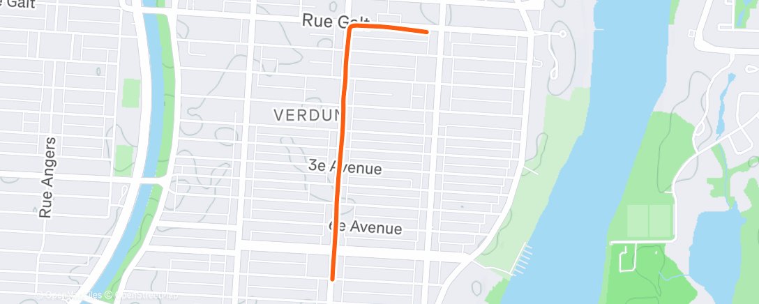 Map of the activity, Retour à la maison en passant par Bagel St-Lo