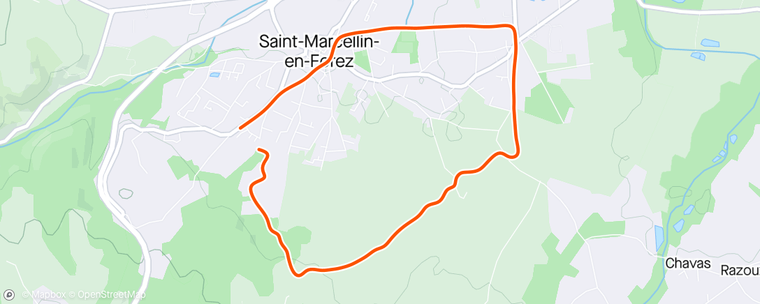 Map of the activity, Run de midi avec Guillaume.