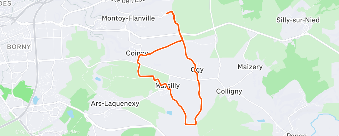 Карта физической активности (Randonnée le midi)