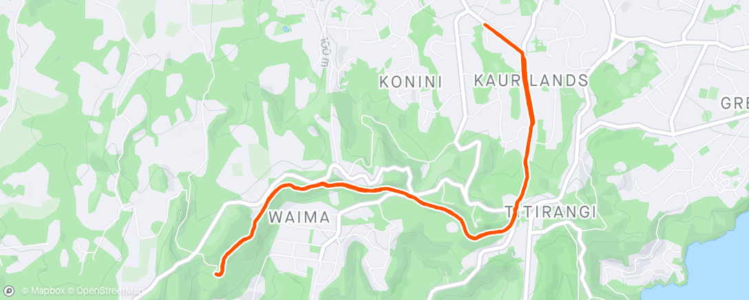 Map of the activity, Lunch run.