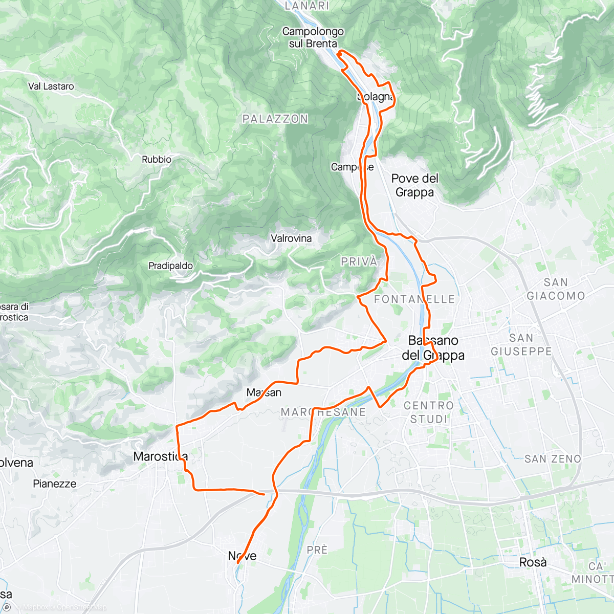 Map of the activity, Giro con il drago