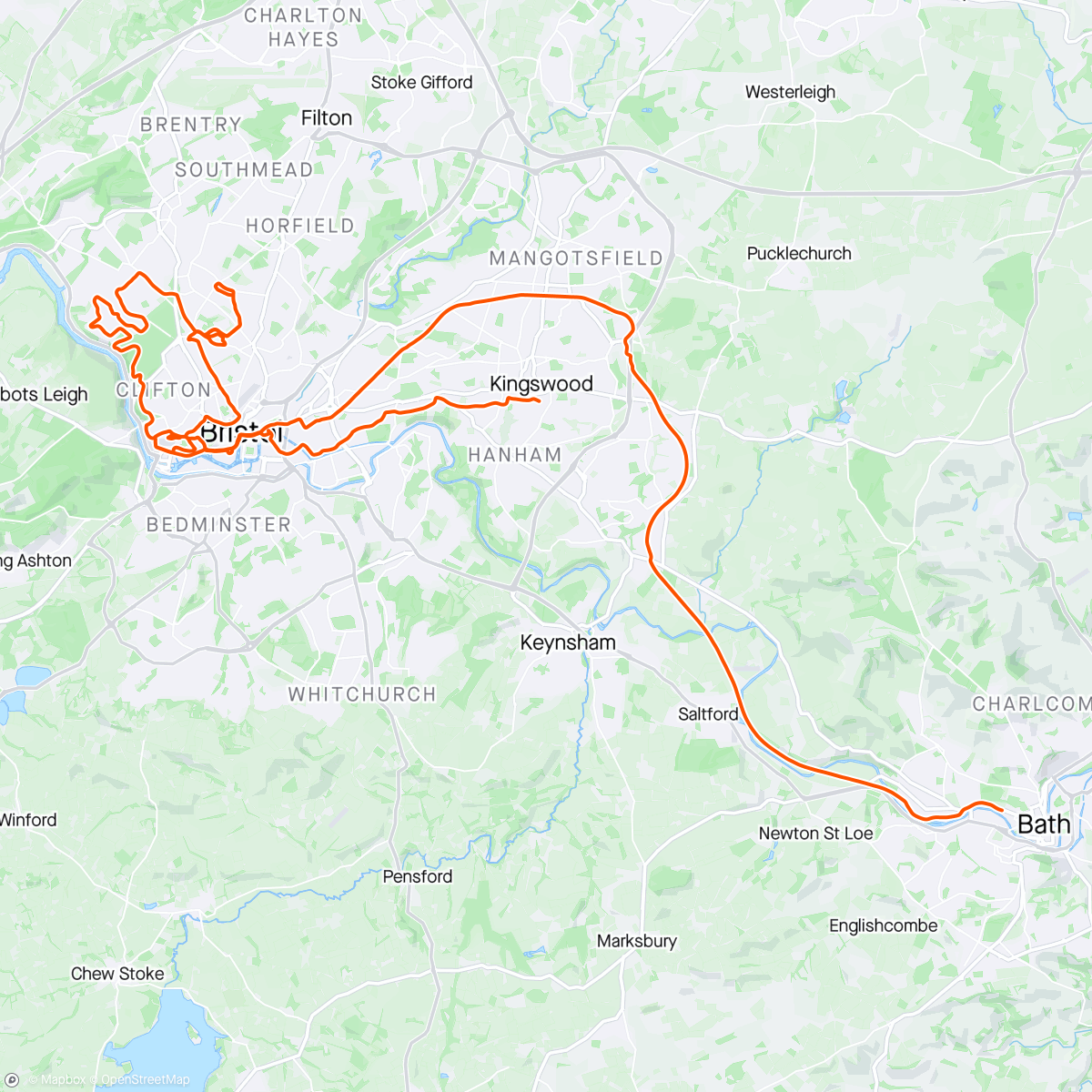 Map of the activity, Commute + Hills + Pils