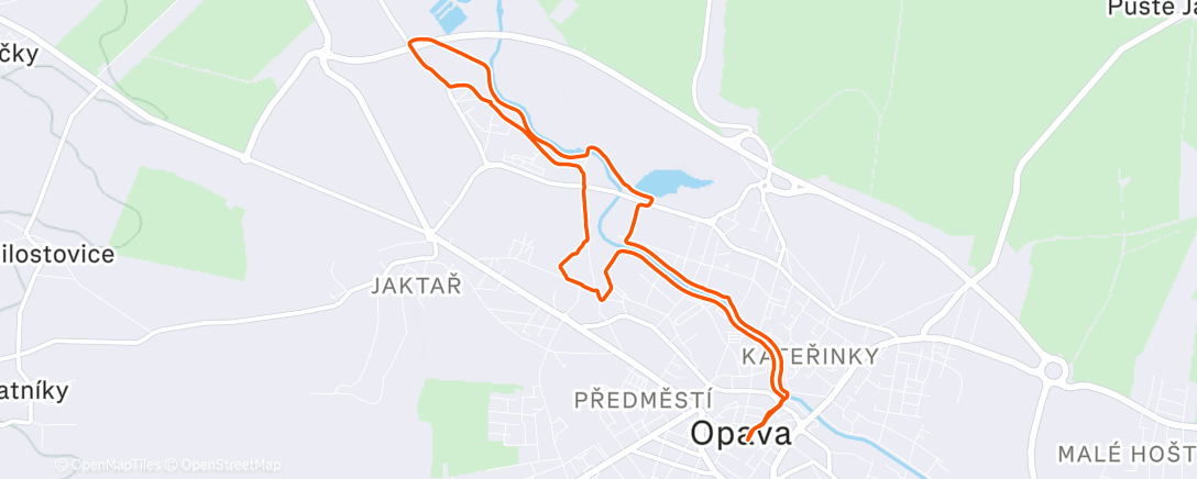 Map of the activity, Afternoon Run