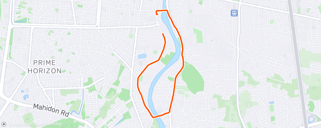 Map of the activity, Afternoon Run