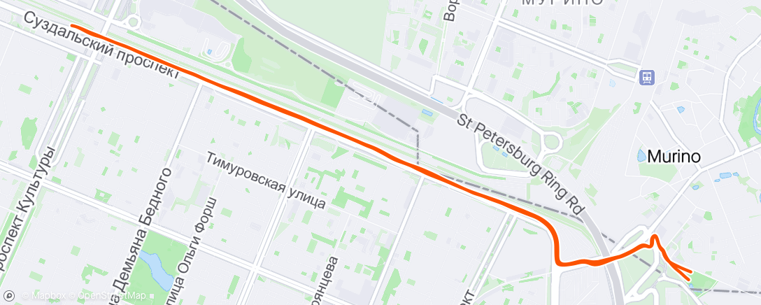 Map of the activity, Evening Run