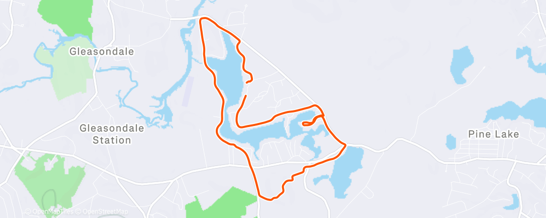 Map of the activity, Afternoon Run