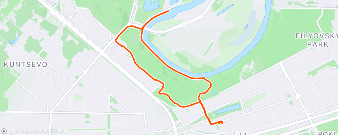 Map of the activity, Evening Run