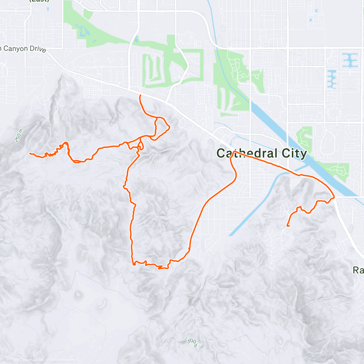 Map of the activity, Cathedral City Trails