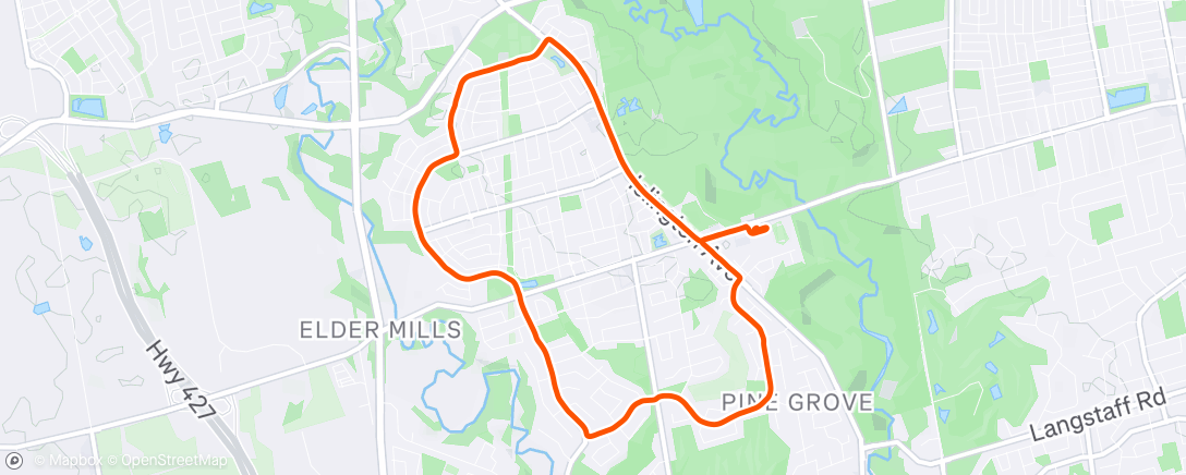 Map of the activity, Evening Run
