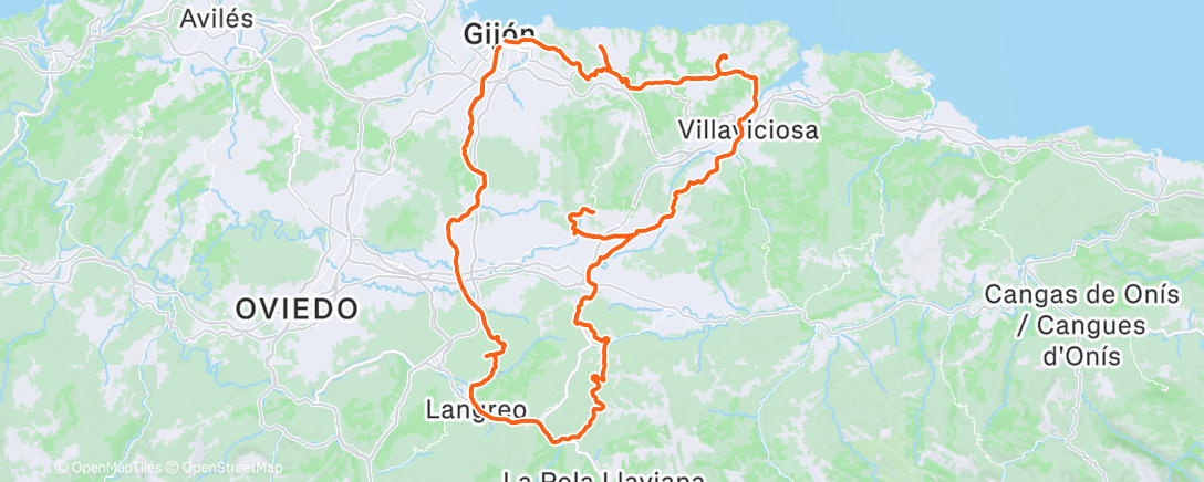 Mapa de la actividad, Fahrt am Morgen