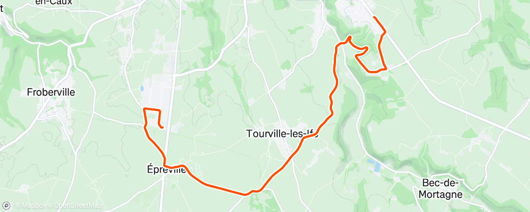 Map of the activity, Sortie VTT en soirée