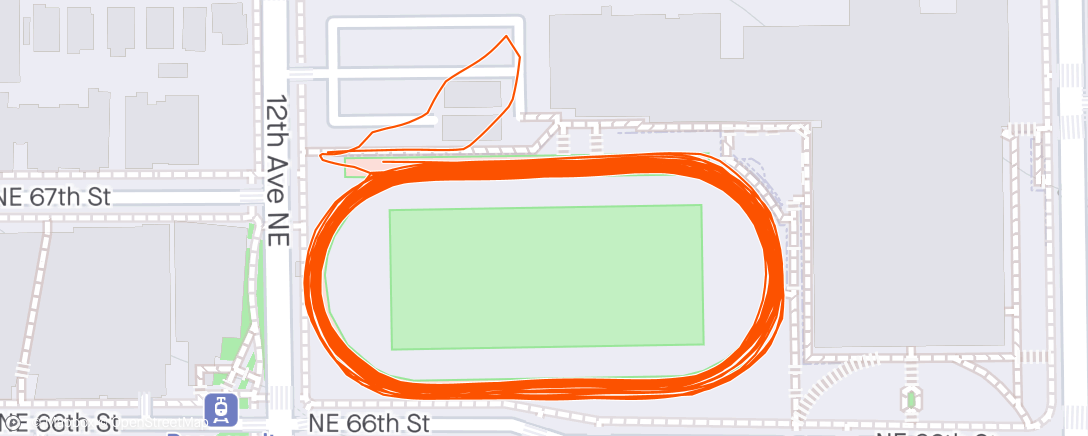 Map of the activity, 4mi, 2x150m - Last CNW workout