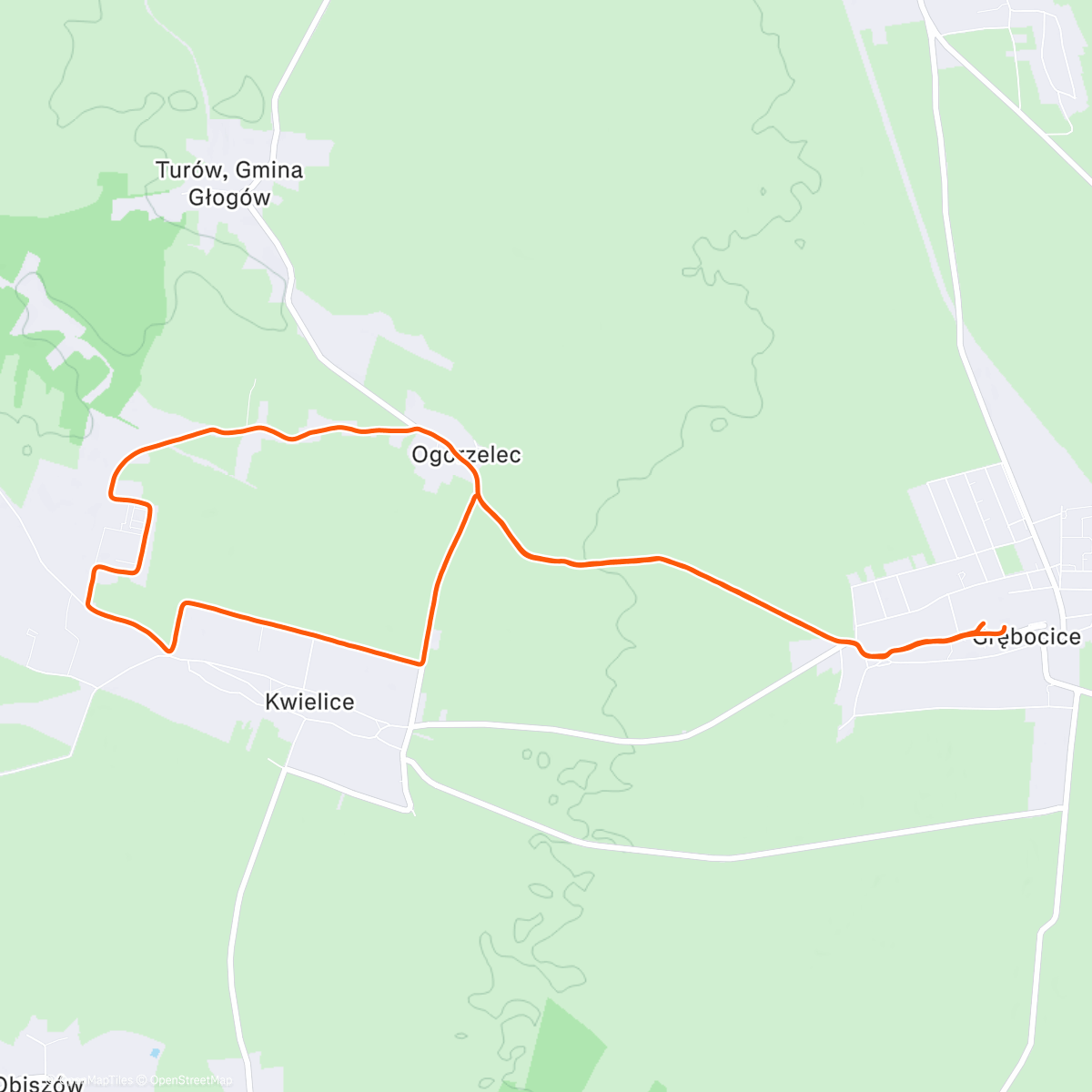 Map of the activity, Afternoon Run