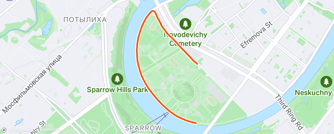 Map of the activity, Утренний забег