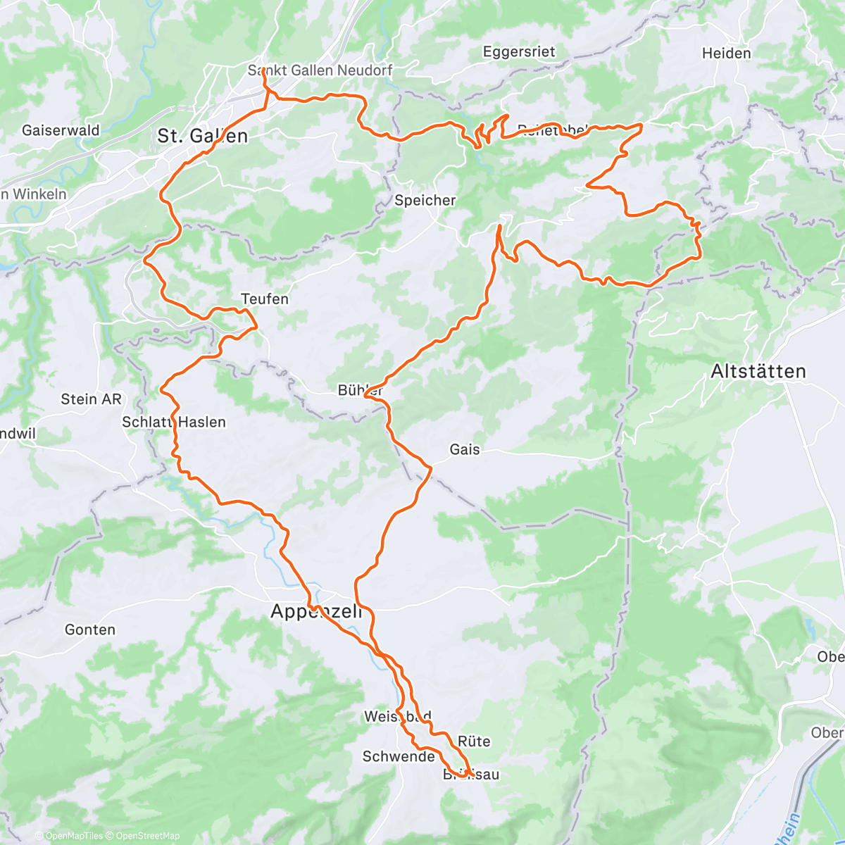 Map of the activity, Afternoon Ride