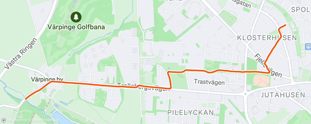 Map of the activity, Afternoon Run