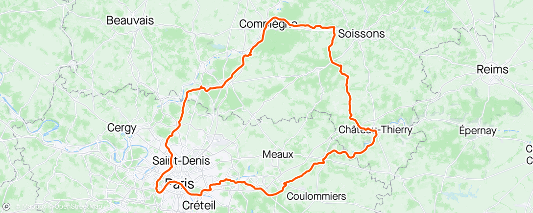 Mapa de la actividad, RACE ACROSS PARIS