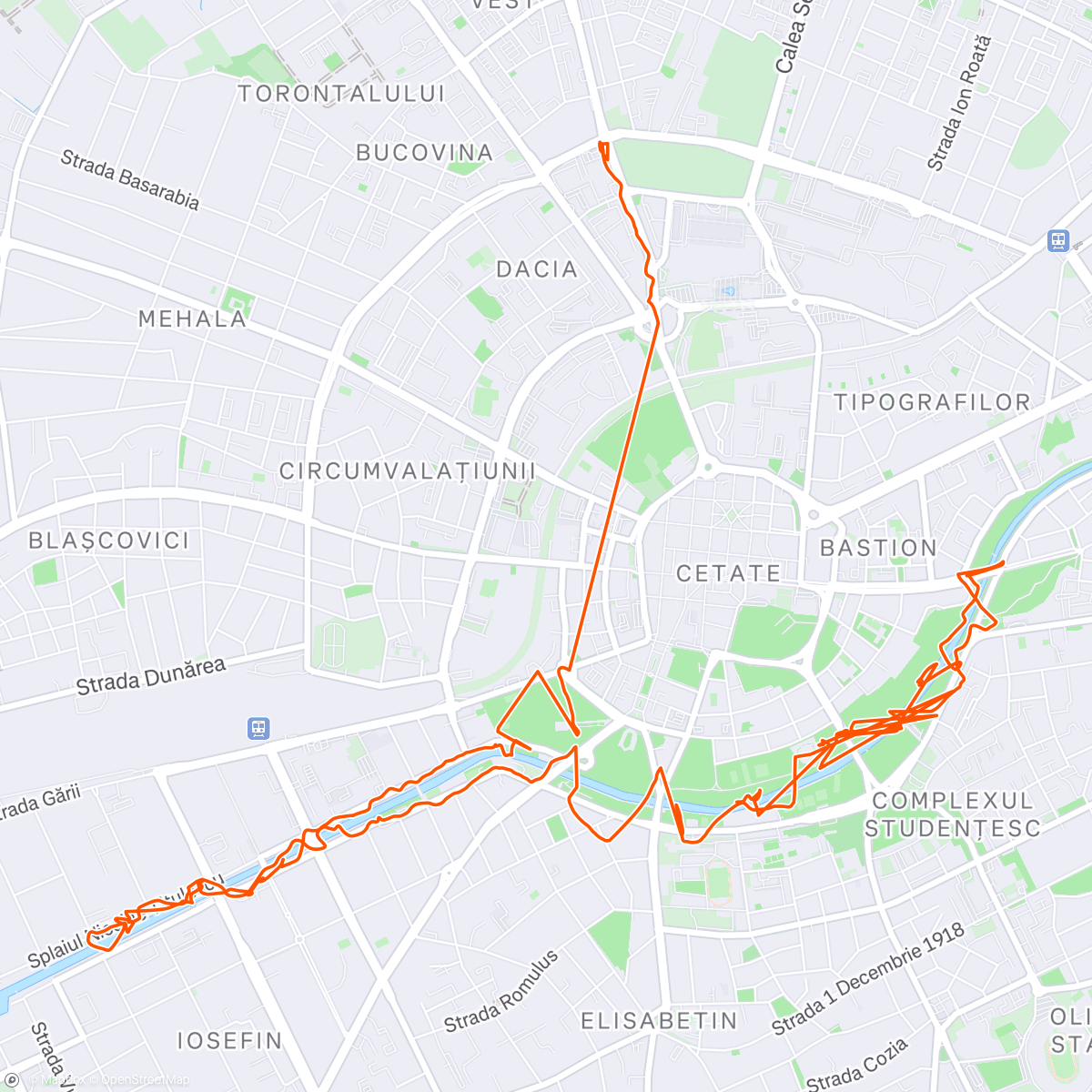 Map of the activity, Tura melcului nebun de marti, de la Porto Arte