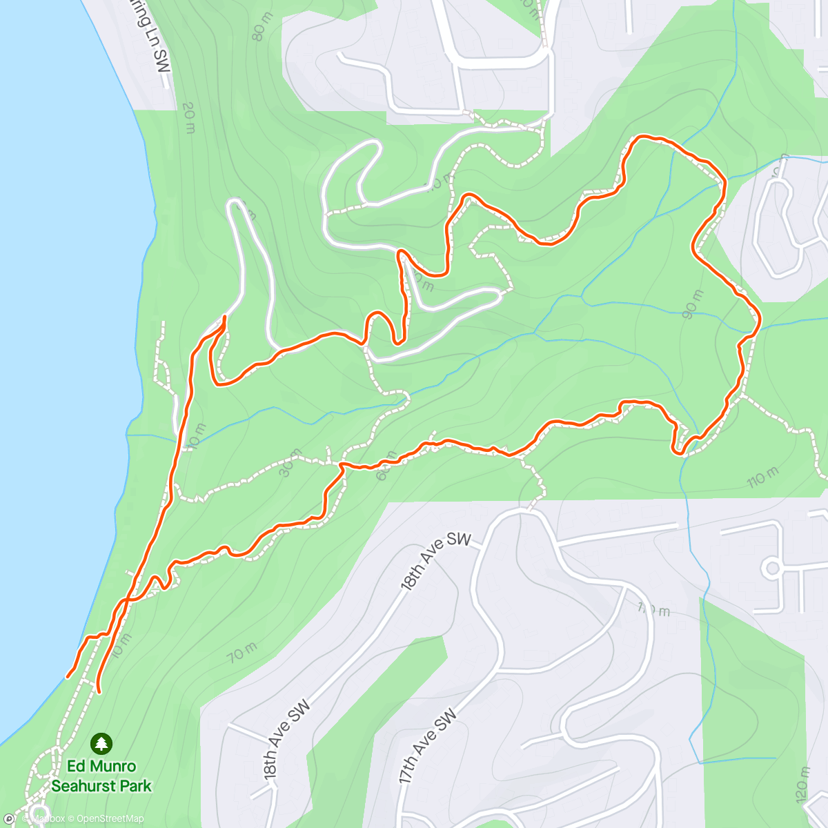 Map of the activity, Seahurst park