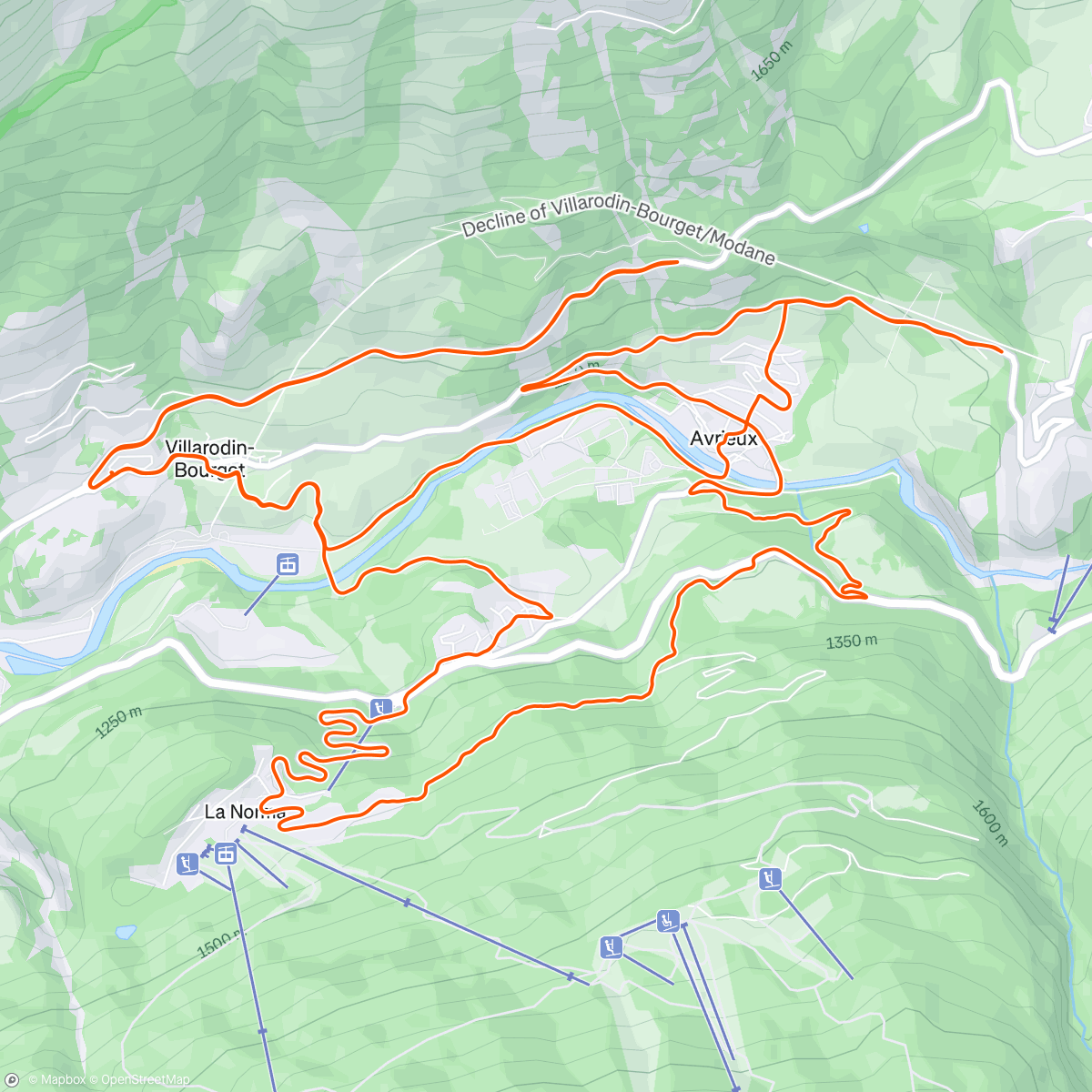 Map of the activity, Trail… enfin plus route vu les conditions 😅