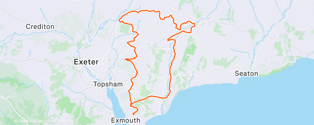 Map of the activity, East Devon lanes