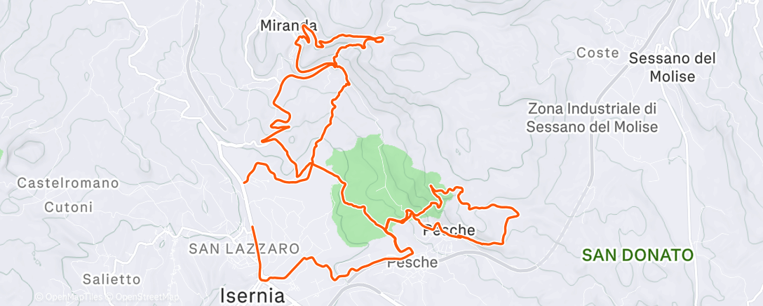 Map of the activity, Pedalata pomeridiana