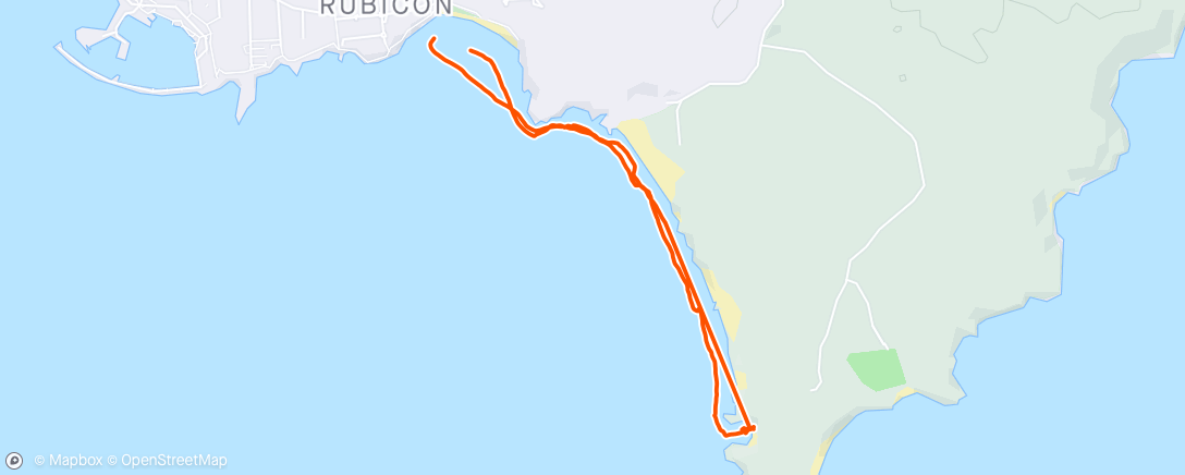 Map of the activity, Kayaking Playa Blanca