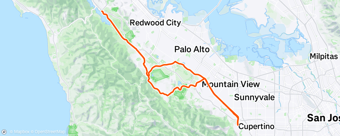 Map of the activity, Lunch Ride