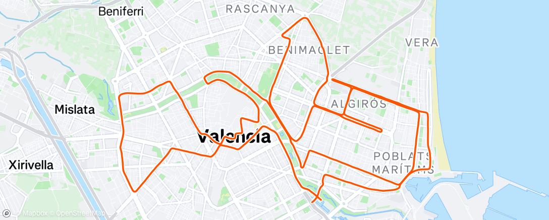 Map of the activity, Valencia Maraton 2.23.37