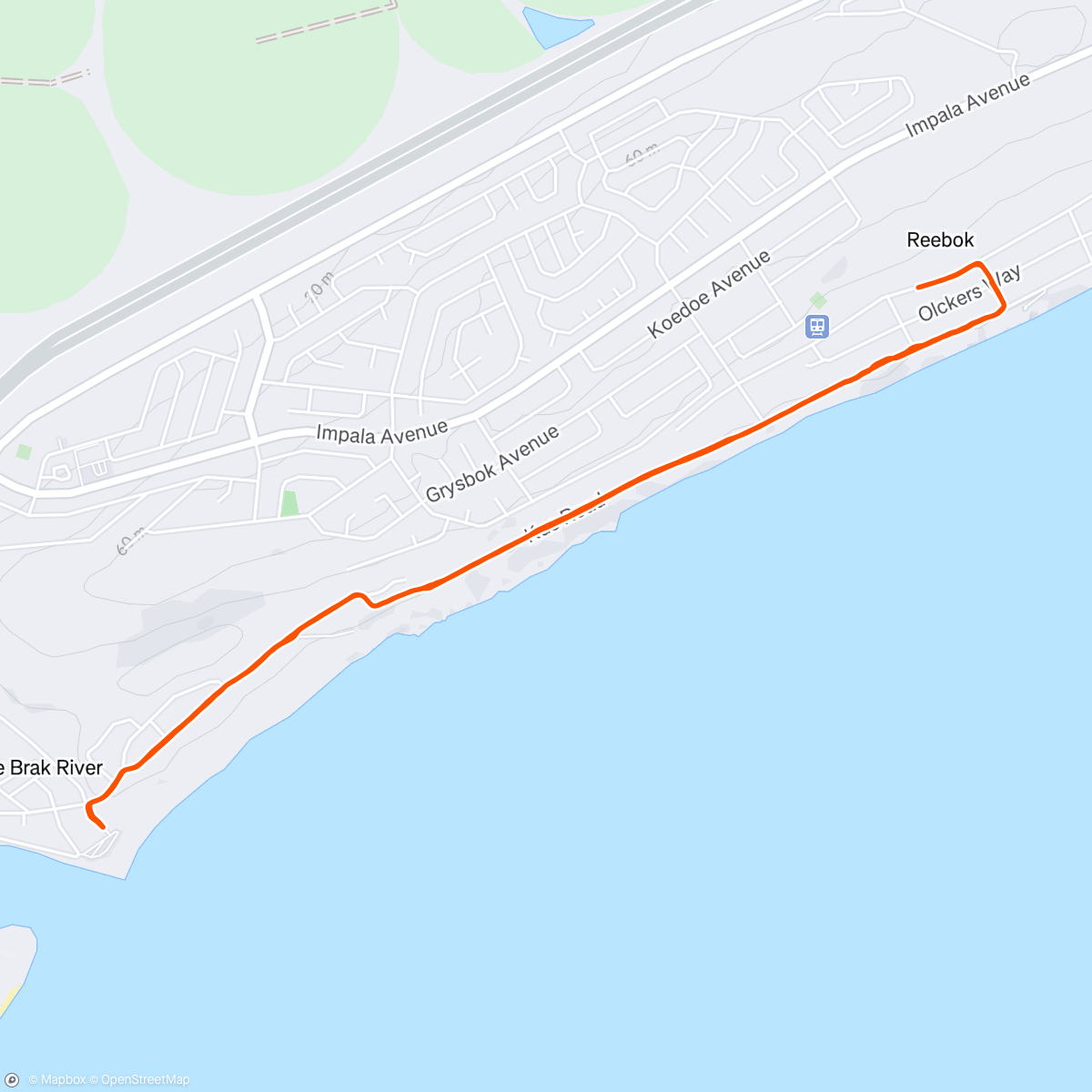 Map of the activity, Morning Run