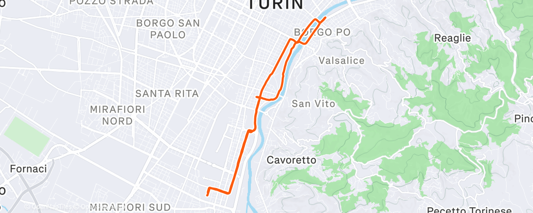Map of the activity, Afternoon Run