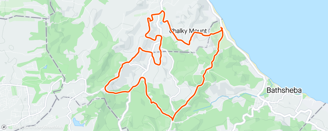Map of the activity, Hill challenge training