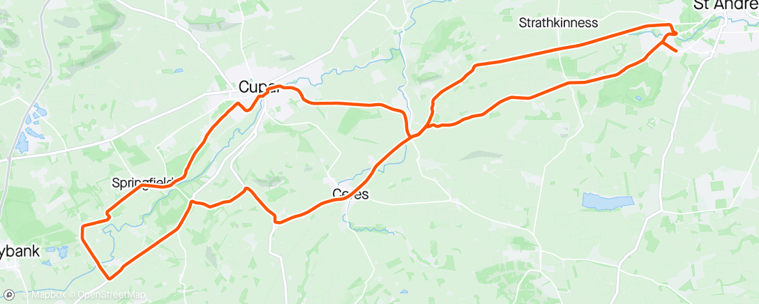 Map of the activity, Mostly road apart from the fast and fun Springfield/Kettle track