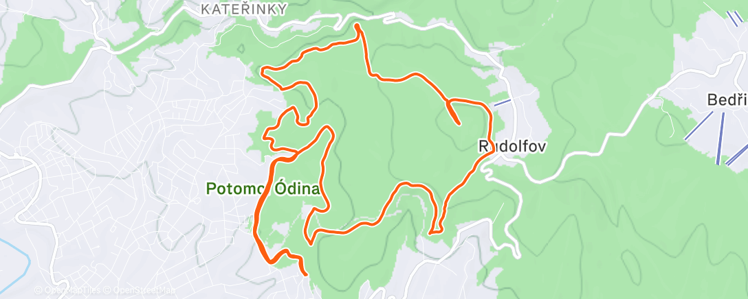 Map of the activity, Backyard Night Run @V #14