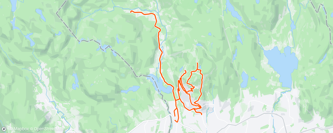 Map of the activity, Sørkedalen, Lillevann og Tryvann i vind og i blæst.