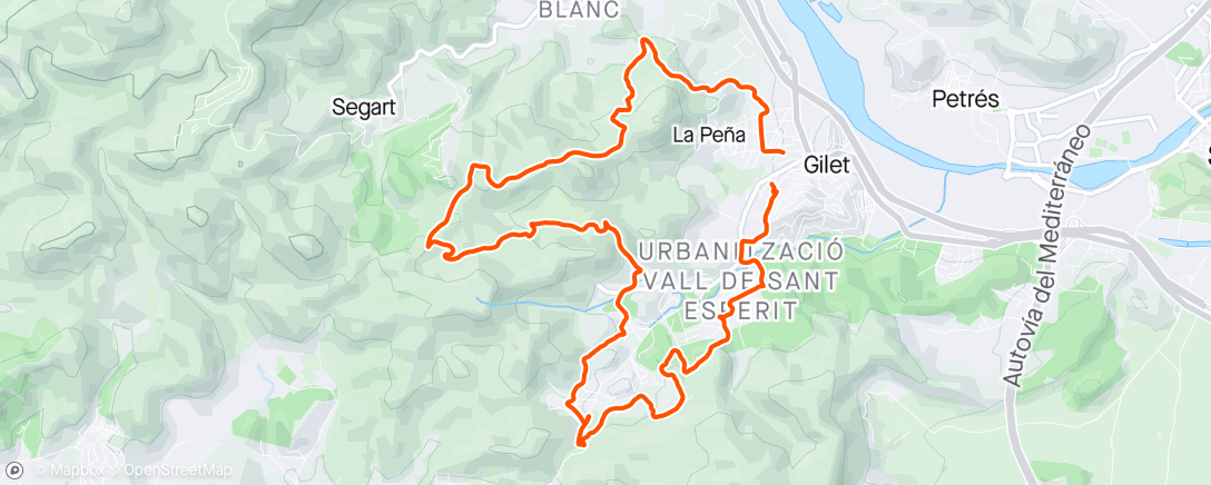 Map of the activity, Bicicleta eléctrica vespertina